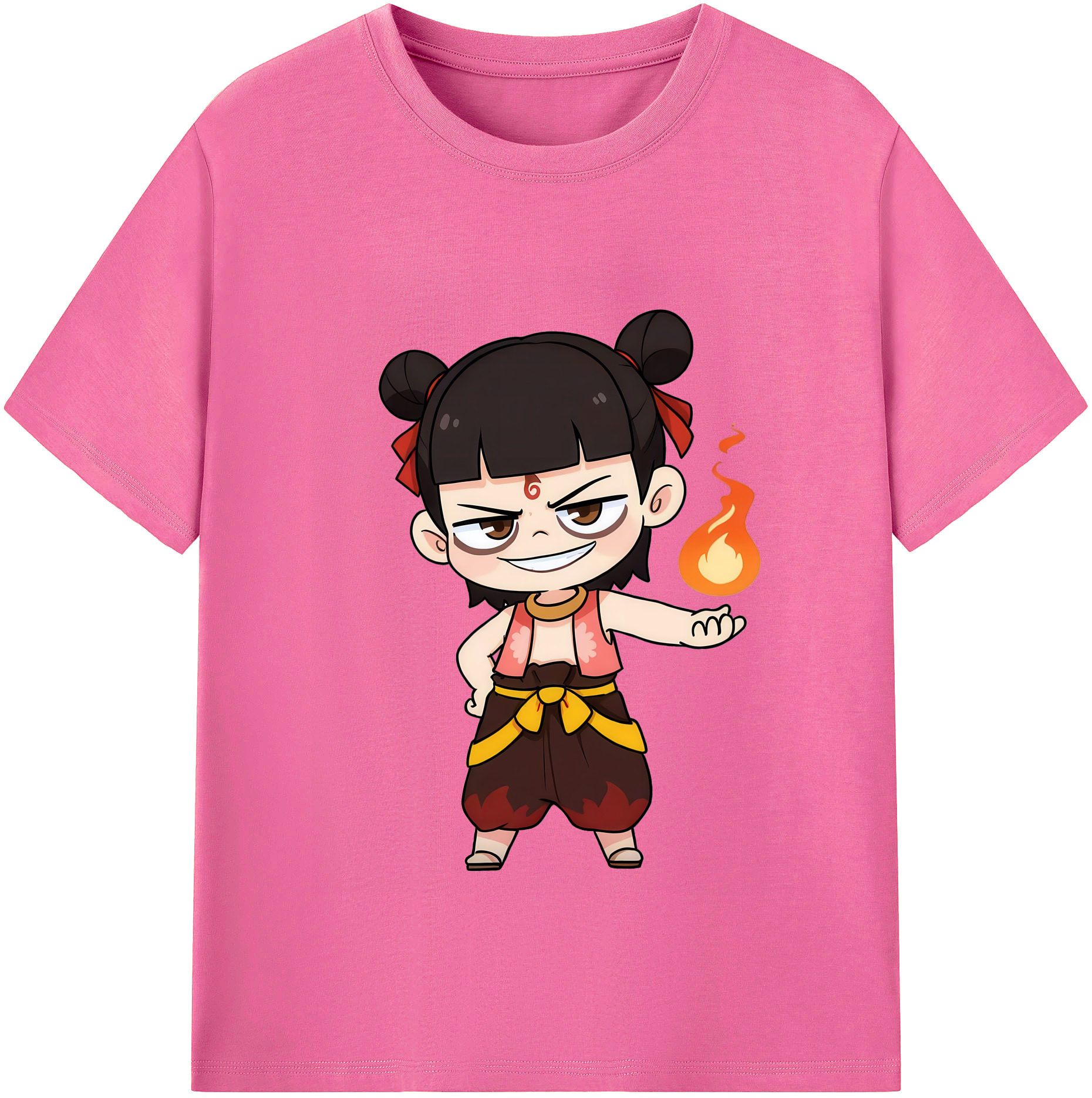 （画像用） Ne Zha 2 ナタ 魔童の大暴れ レディースカジュアルプリントTシャツ（綿100％）